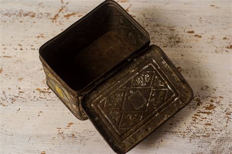 vintage metal tin box|rectangular tin containers.